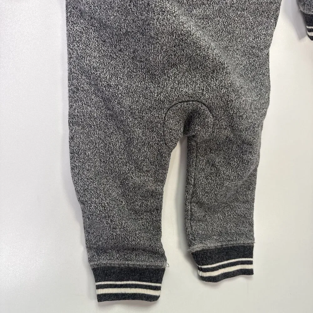 Hatley Heritage One Piece Zipped Baby Romper Bear Gray Hoodie 3-6 Month
